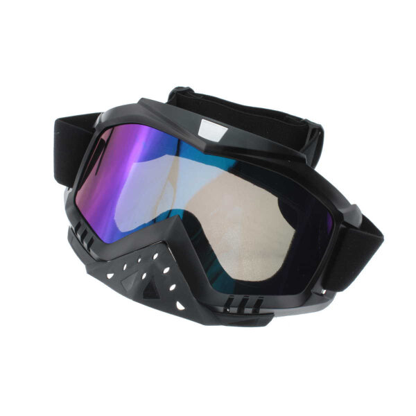 Crossbrille blau eloxiert für Motocross Enduro Quad Downhill