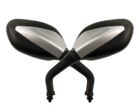 Spiegelpaar Universal M8 schwarz silber für Roller...